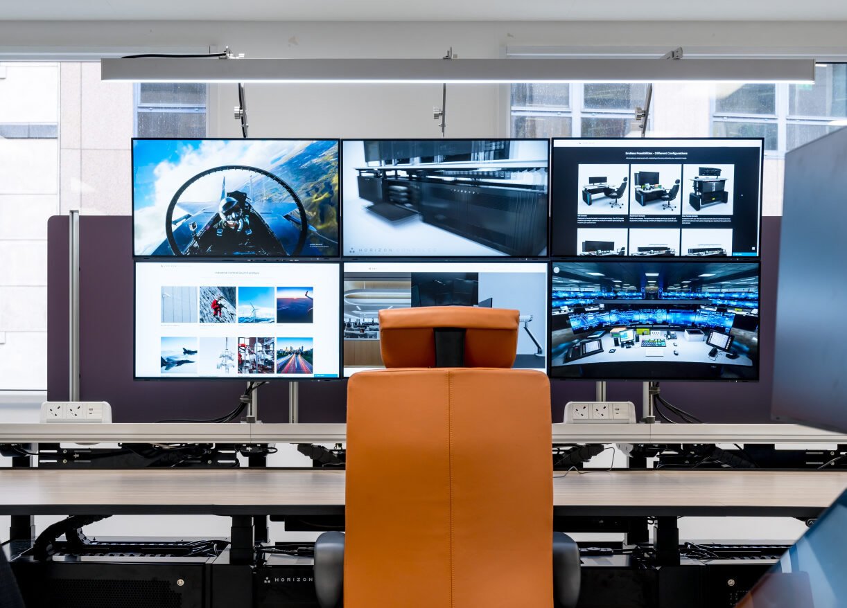 well lit operator desk at SBFI